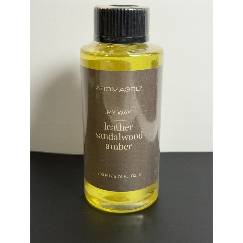 Aroma360 My Way Leather Sandalwood Amber Fragrance Oil, 200mL New Sealed